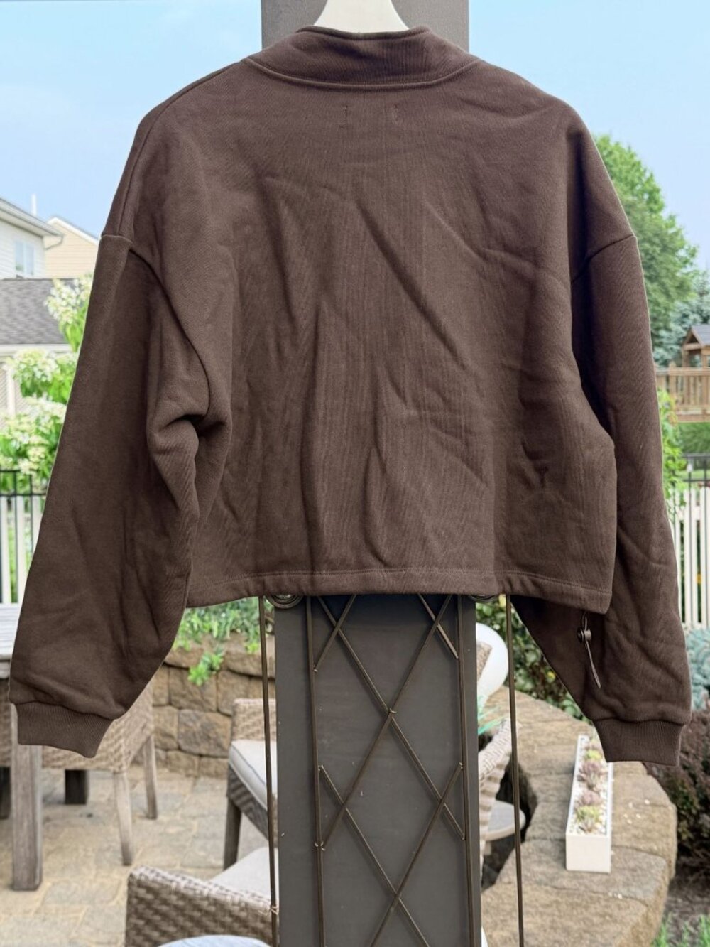 SET Active Heavyweight Sweats Half Zip Sweatshirt Dark Brown XS NWOT - Picture 3 of 10